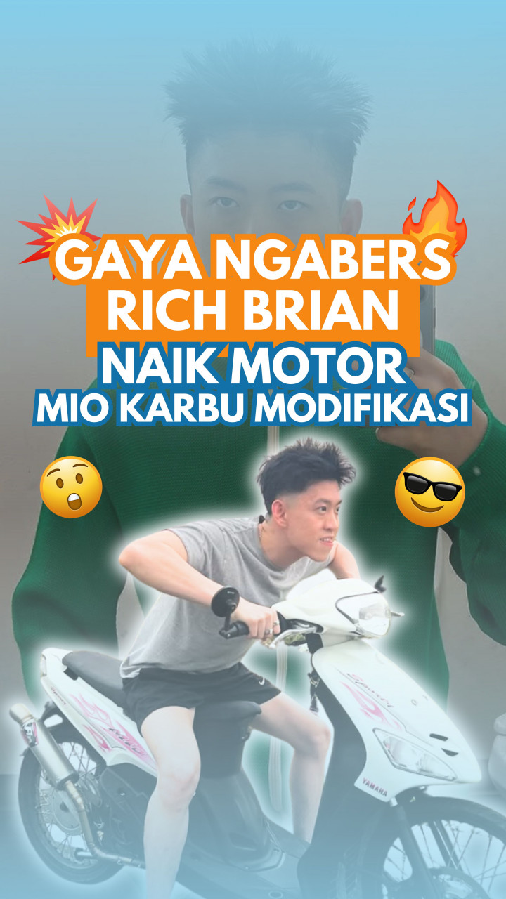 Gaya Ngabers Rich Brian Naik Motor Mio Karbu Modifikasi