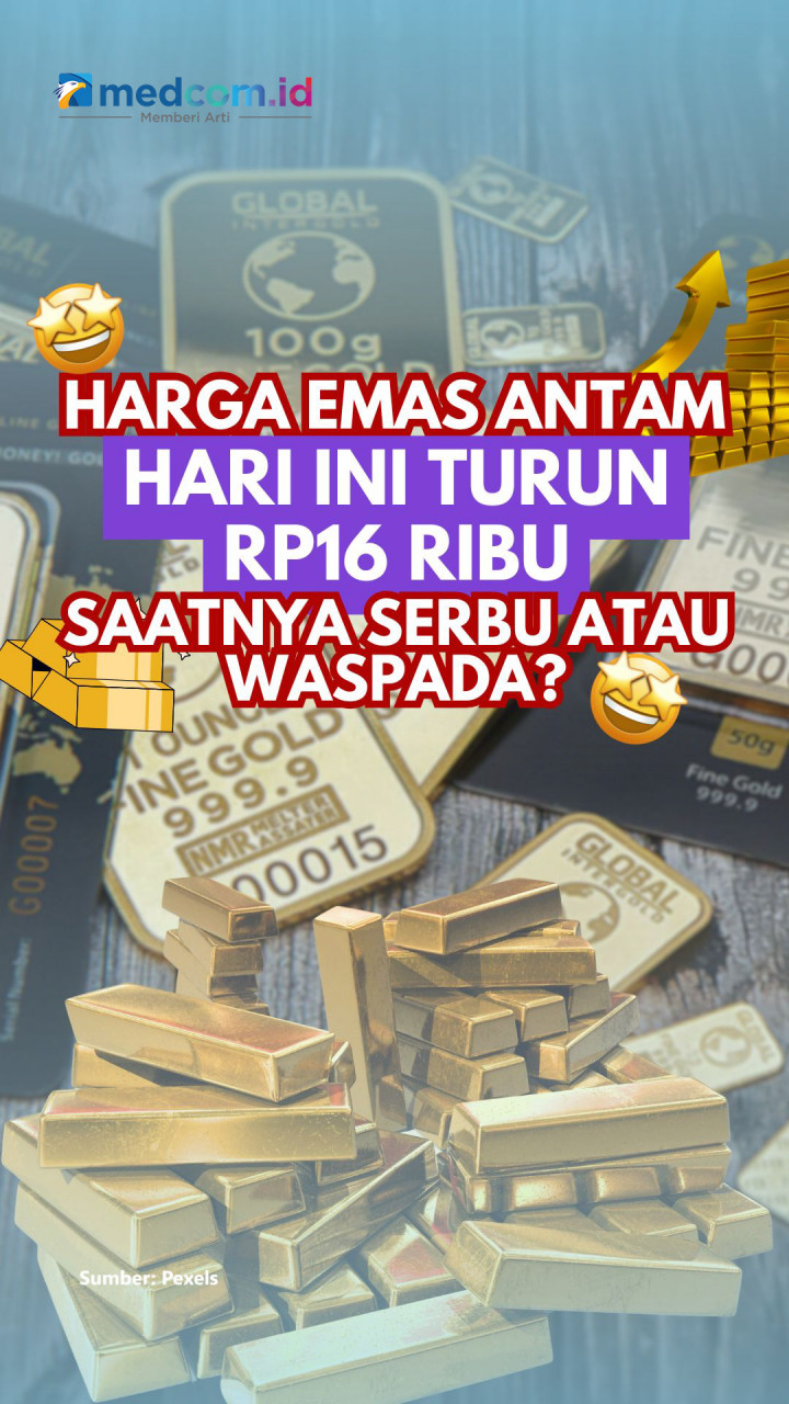 Harga Emas Antam Hari Ini Turun Rp16 Ribu, Saatnya Serbu atau Waspada?