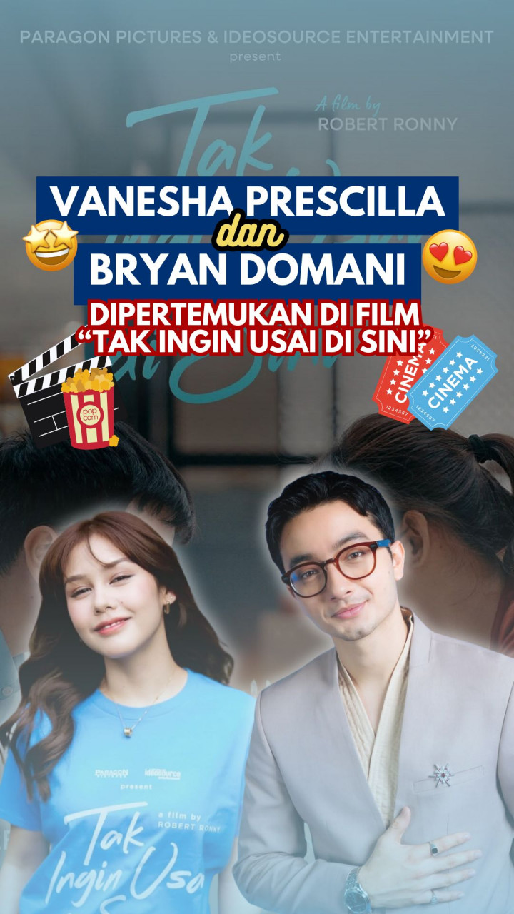 Vanesha Prescilla & Bryan Domani Dipertemukan di Film Tak Ingin Usai di Sini