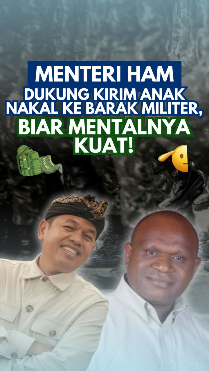 Menteri HAM Dukung Kirim Anak Nakal ke Barak Militer, Biar Mentalnya Kuat!