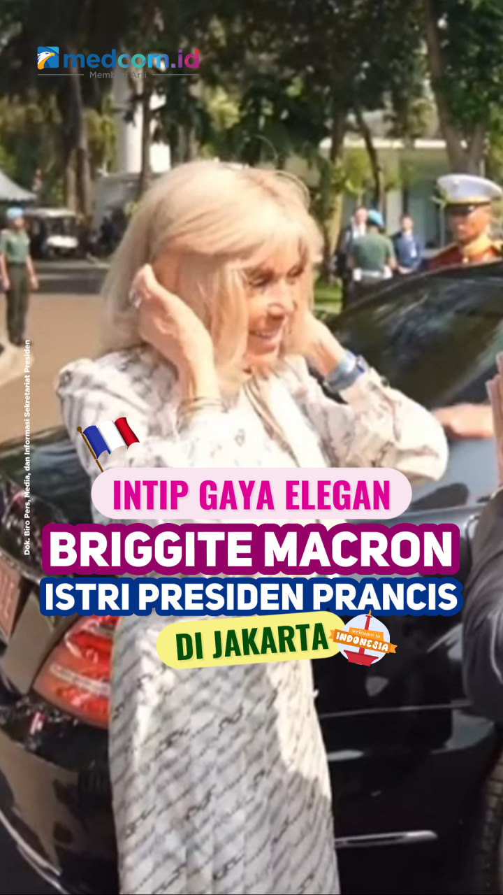 Intip Gaya Elegan Briggite Macron Istri Presiden Prancis di Jakarta