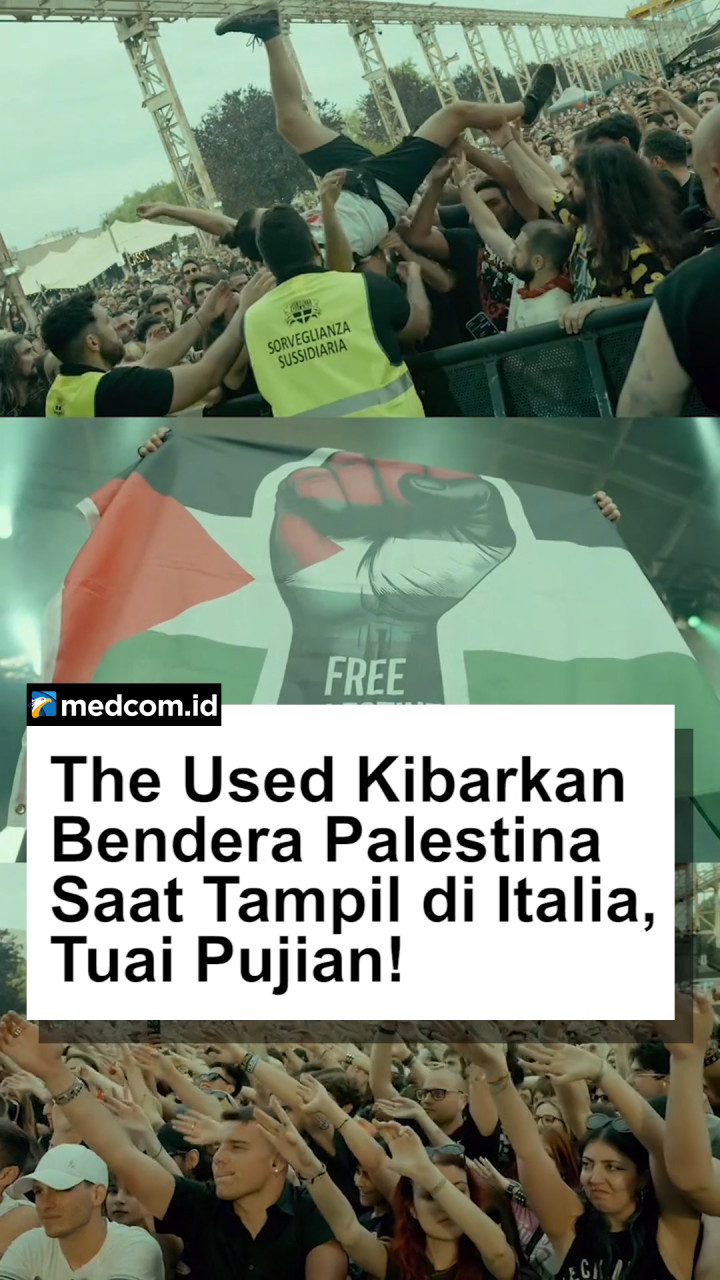 The Used Kibarkan Bendera Palestina di Panggung Italia, Tuai Pujian!