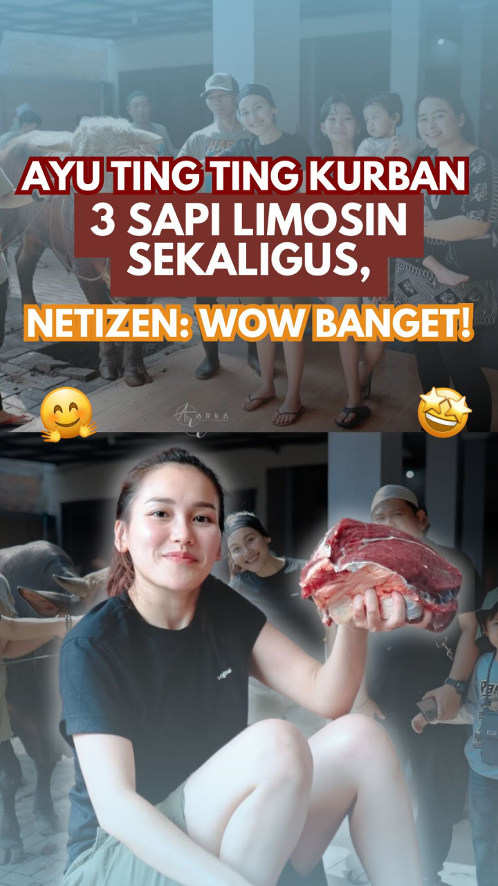 Ayu Ting Ting Kurban 3 Sapi Limosin Sekaligus, Netizen: Wow Banget!
