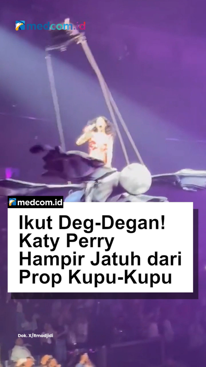 Ikut Deg-Degan! Katy Perry Hampir Jatuh dari Prop Kupu-Kupu saat Konser