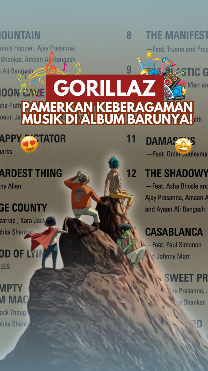 Gorillaz Pamerkan Keberagaman Musik di Album Barunya!