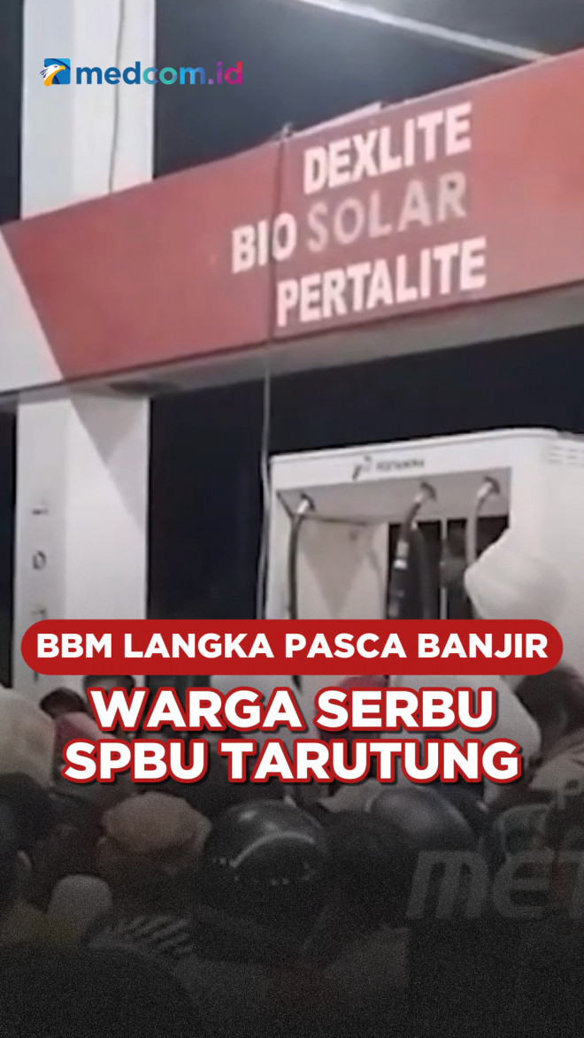 BBM Langka Pasca Banjir! Warga Serbu SPBU Tarutung