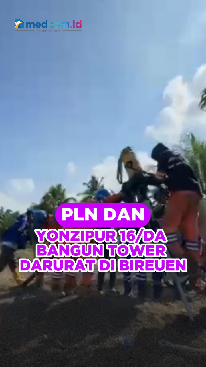 PLN dan Yonzipur 16/DA Bangun Tower Darurat di Bireuen