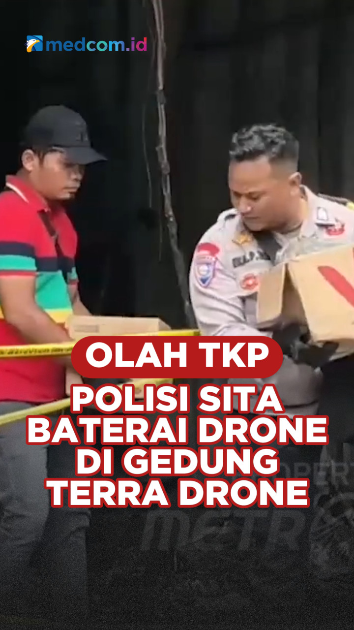 Olah TKP, Polisi Sita Baterai Drone di Gedung Terra Drone