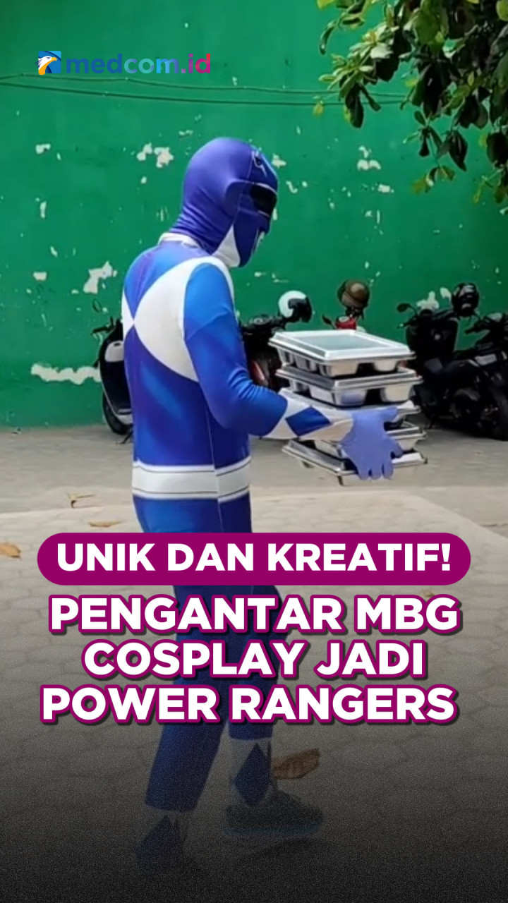 Unik! Pengantar MBG Cosplay Jadi Power Rangers
