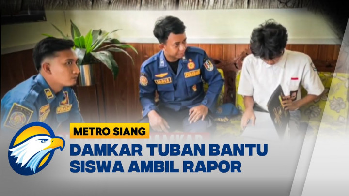 Kisah Humanis, Petugas Damkar Tuban Bantu Ambil Rapor Siswa