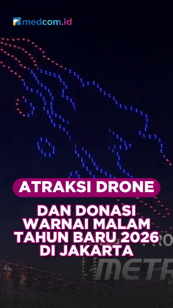 Atraksi Drone dan Donasi Warnai Malam Tahun Baru 2026 di Jakarta