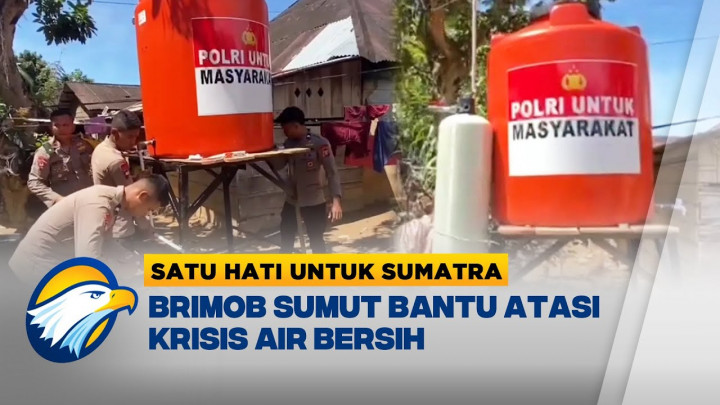 Brimob Polda Sumut Hadirkan Air Bersih untuk Warga Terdampak Bencana di Tapanuli