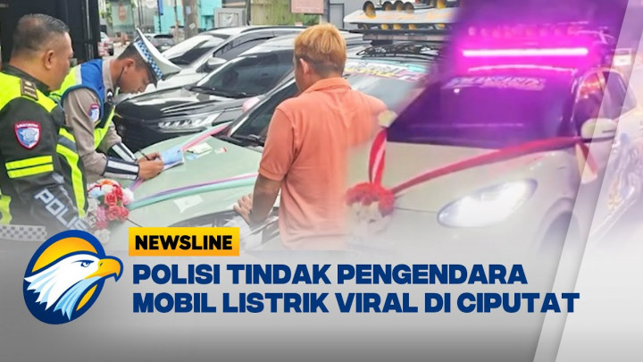Gunakan Klakson Telolet dan Lampu Strobo, Polisi Tilang Mobil Listrik Viral