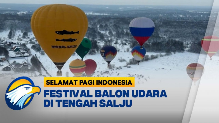 Festival Balon Udara Warnai Langit Bersalju di Rusia