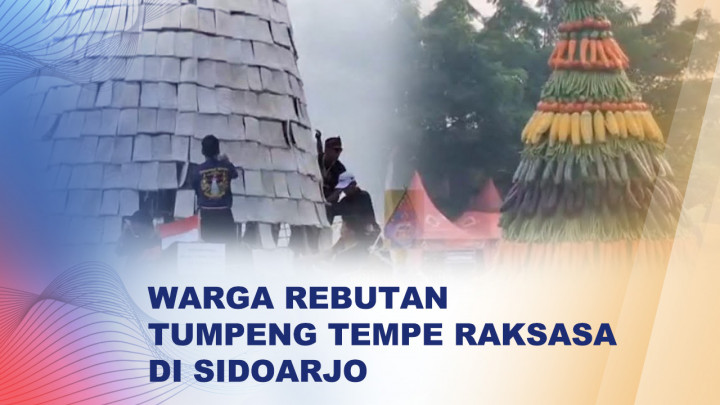 Unik, Tumpeng Tempe Setinggi 10 Meter Warnai Tradisi Sambut Ramadan di Sidoarjo