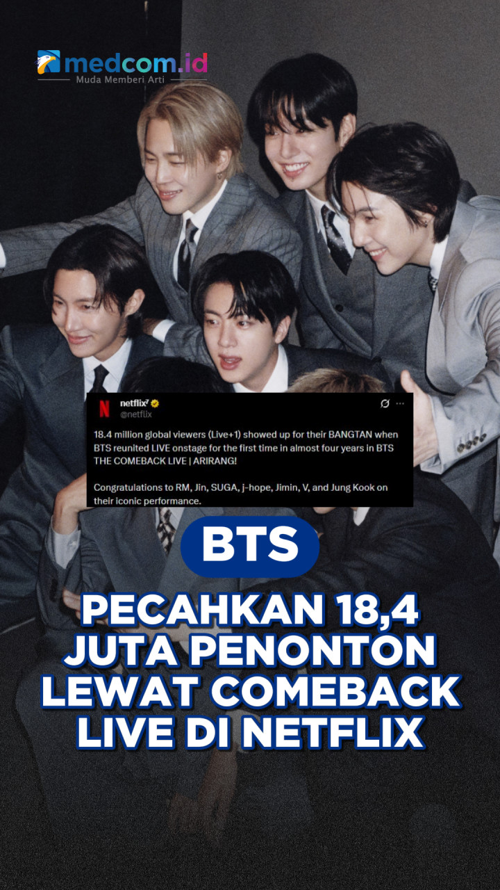 BTS Pecahkan 18,4 Juta Penonton Lewat Comeback Live di Netflix