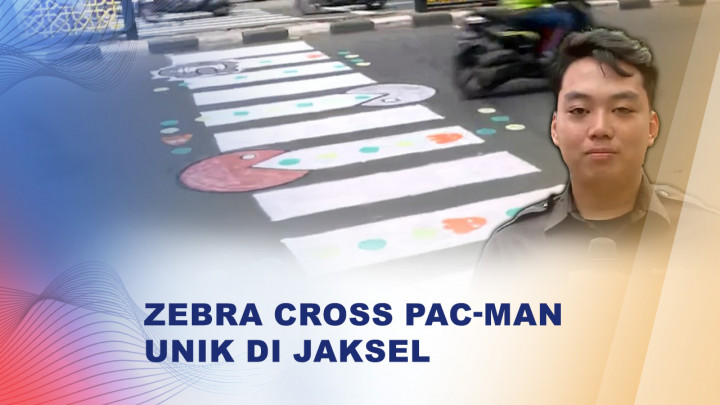 Unik, Warga Bangun Zebra Cross Bergambar Pac-Man