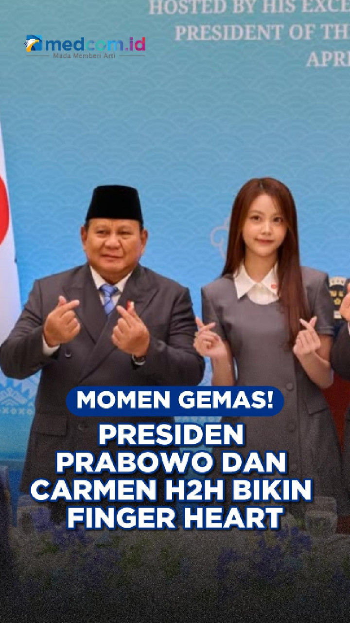 Momen Gemas! Presiden Prabowo dan Carmen H2H Bikin Finger Heart