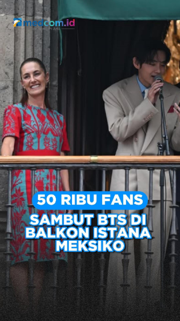 50 Ribu Fans Sambut BTS di Balkon Istana Meksiko