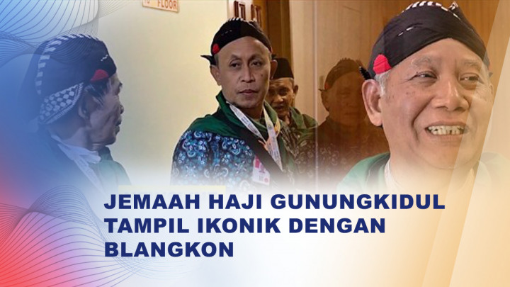 Tradisi Unik Jemaah Haji Gunungkidul, Kompak Kenakan Blangkon