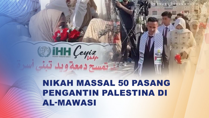Kebahagiaan 50 Pasangan Pengantin di Pernikahan Massal Al-Mawasi Gaza