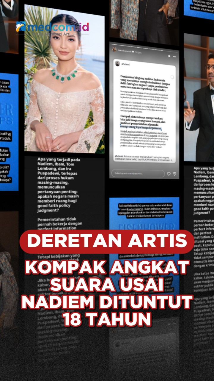 Deretan Artis Kompak Angkat Suara Usai Nadiem Dituntut 18 Tahun