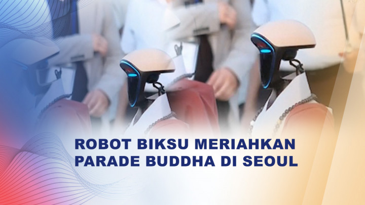 Unik, Robot Humanoid Berbentuk Biksu Ikut Pawai Lampion di Korea Selatan