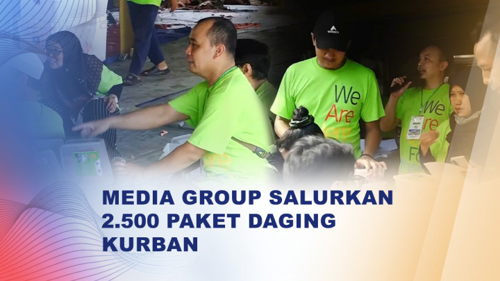 Semangat Berbagi Iduladha, Media Group Distribusikan Daging Kurban ke Warga