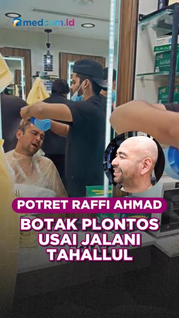 Potret Raffi Ahmad Botak Plontos Usai Jalani Tahallul