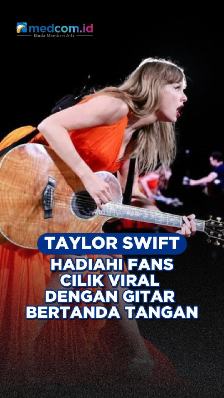 Taylor Swift Hadiahi Fans Cilik Viral dengan Gitar Bertanda Tangan