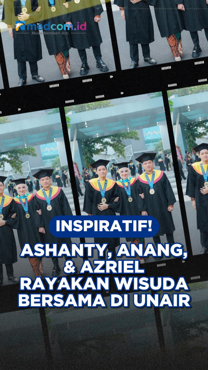 Inspiratif! Ashanty, Anang, dan Azriel Rayakan Wisuda Bersama di UNAIR