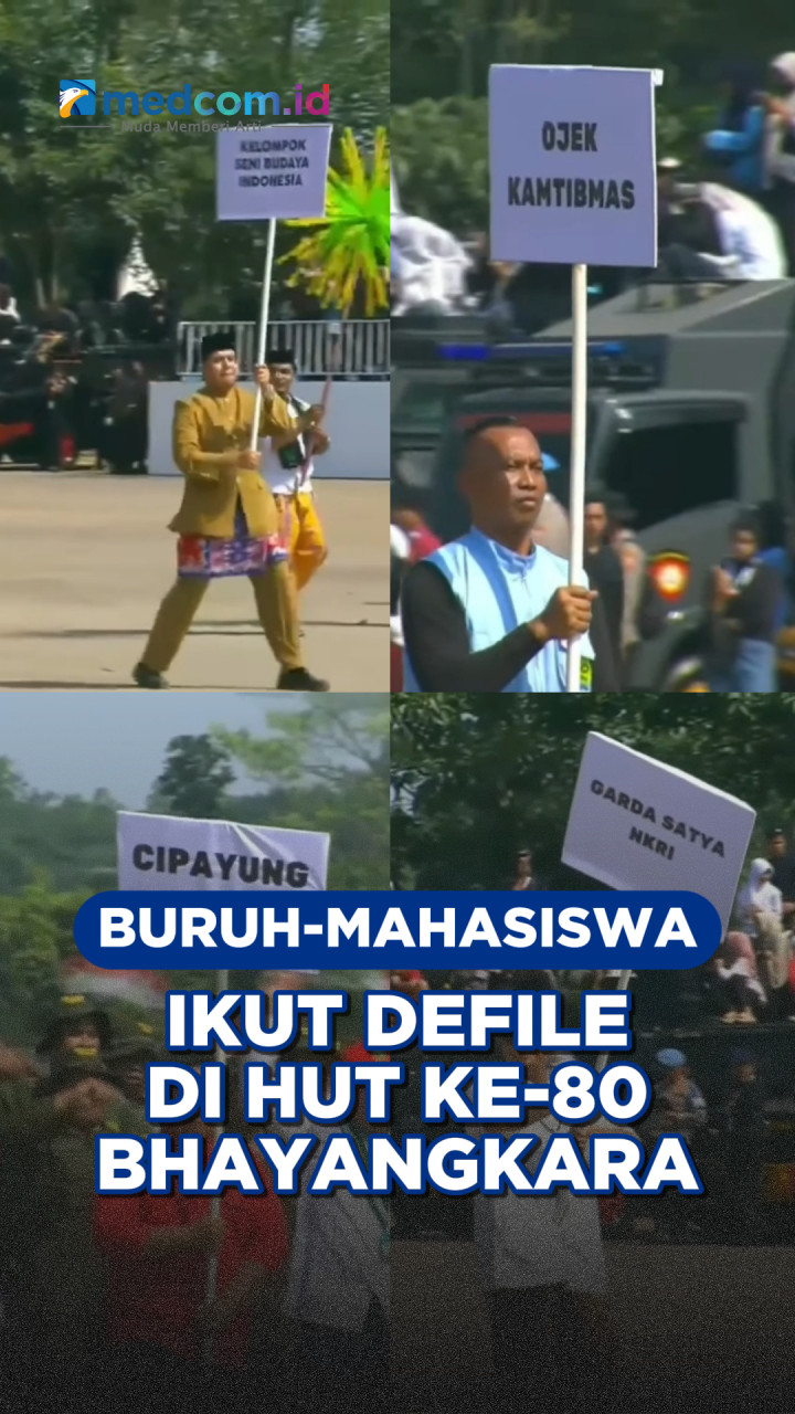 Buruh hingga Mahasiswa Ikut Defile di HUT ke-80 Bhayangkara