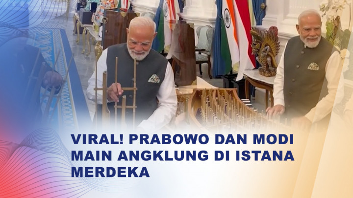 Momen Akrab Prabowo dan Narendra Modi Main Angklung Curi Perhatian