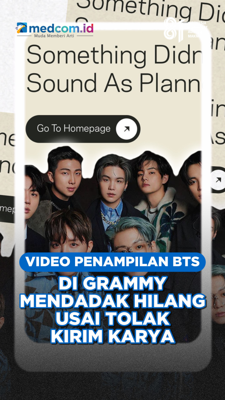 Video Penampilan BTS di Grammy Mendadak Hilang Usai Tolak Kirim Karya