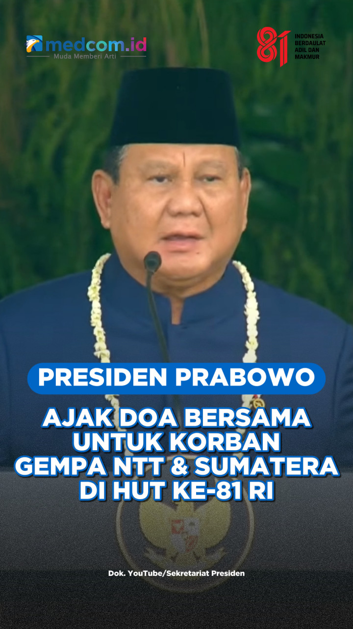 Presiden Prabowo Ajak Doa Bersama untuk Korban Gempa NTT dan Sumatera di HUT ke-81 RI