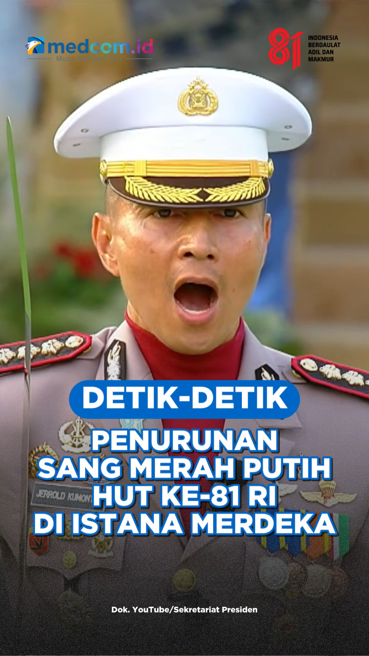 Detik-Detik Penurunan Sang Merah Putih HUT ke-81 RI di Istana Merdeka