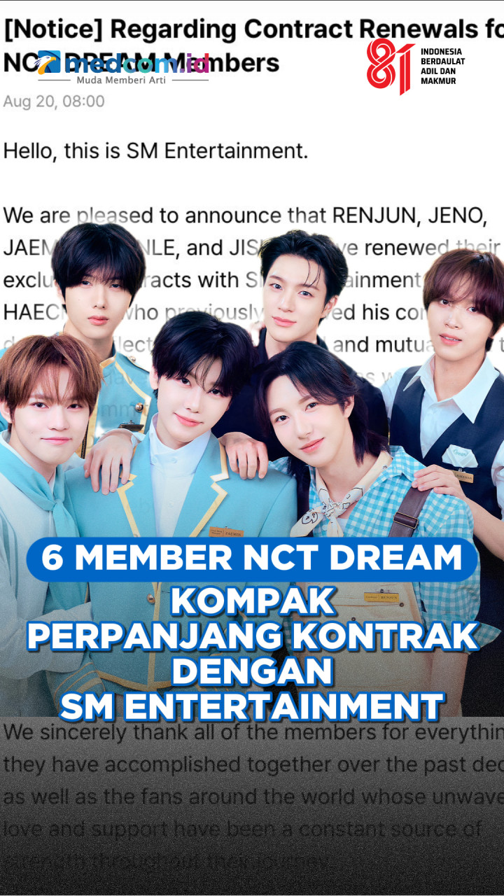 6 Member NCT DREAM  Kompak Perpanjang Kontrak dengan SM Entertainment