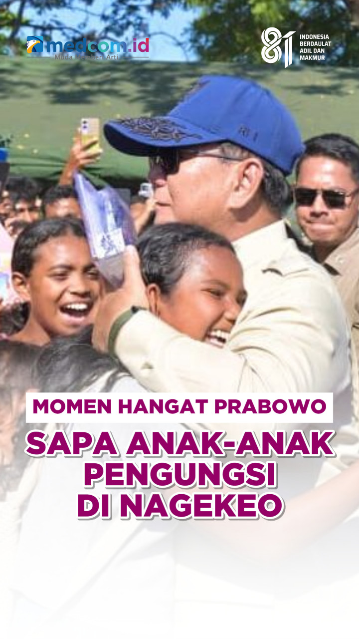 Momen Hangat Prabowo Sapa Anak-Anak Pengungsi di Nagekeo