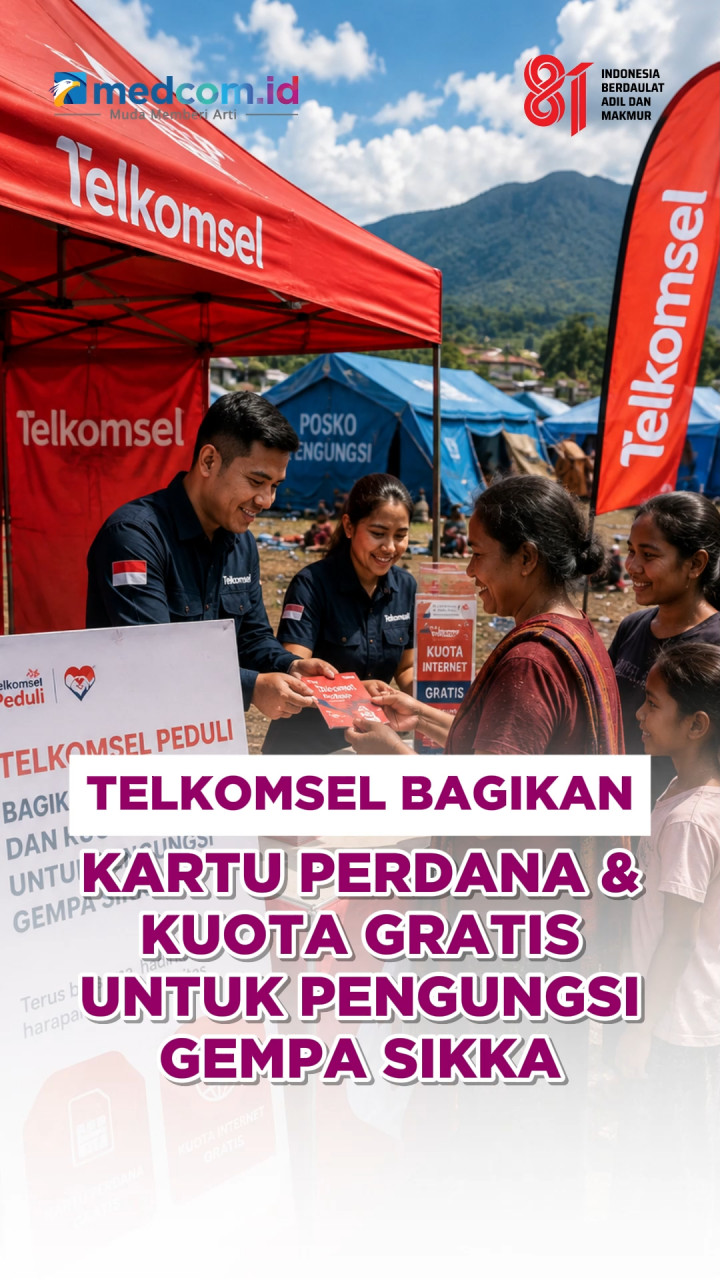 Telkomsel Bagikan Kartu Perdana dan Kuota Gratis untuk Pengungsi Gempa Sikka