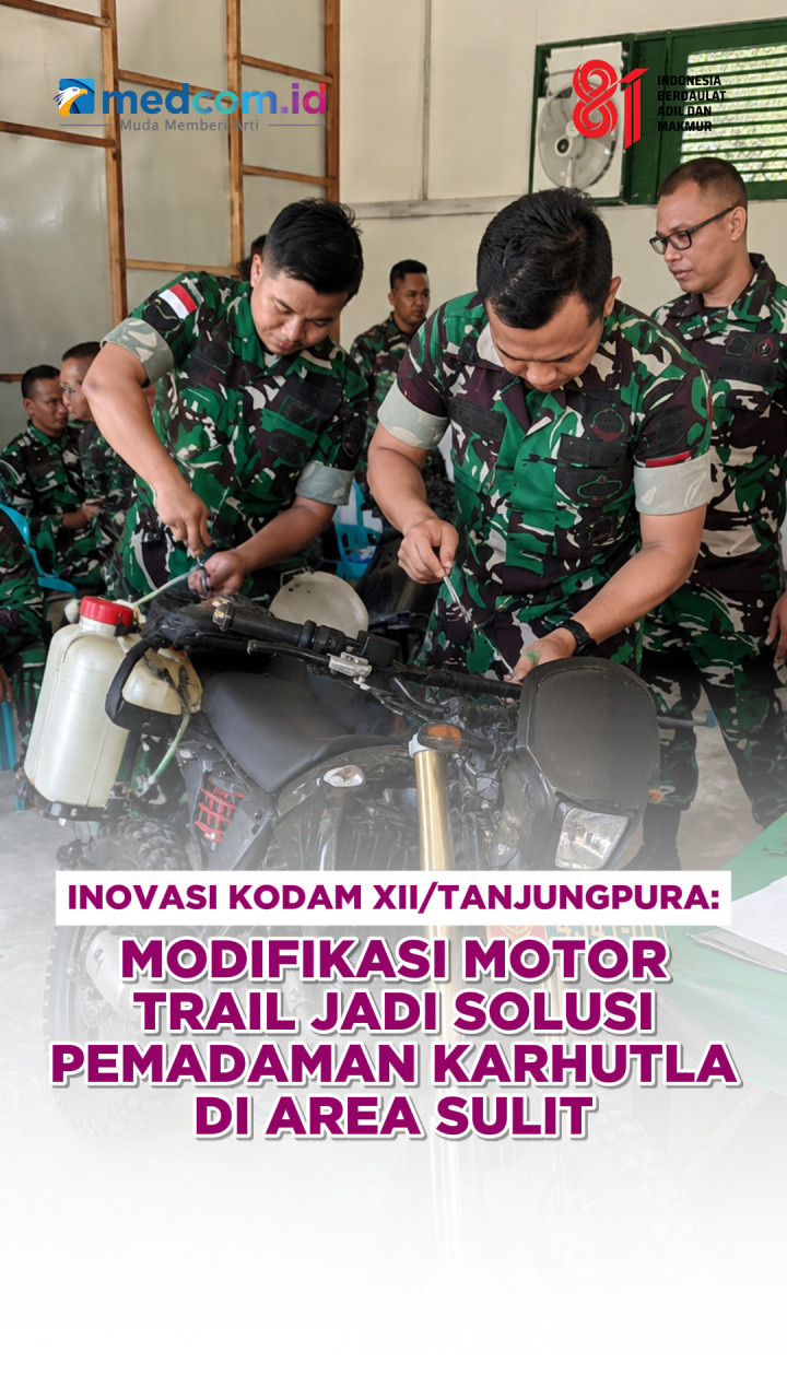 Inovasi Kodam XII/Tanjungpura: Modifikasi Motor Trail Jadi Solusi Pemadaman Karhutla di Area Sulit