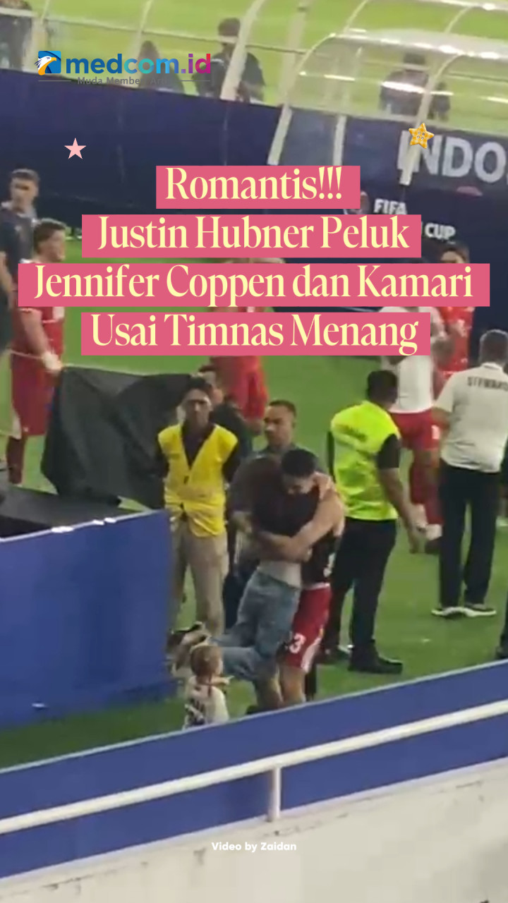 Romantis! Justin Hubner Peluk Jennifer Coppen dan Gendong Kamari Usai Timnas Menang