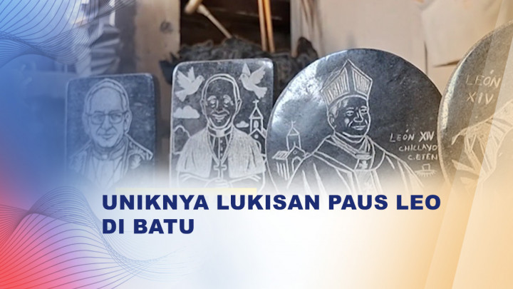 Dari Puing Jadi Karya Seni, Potret Paus Leo XIV Dilukis di Batu