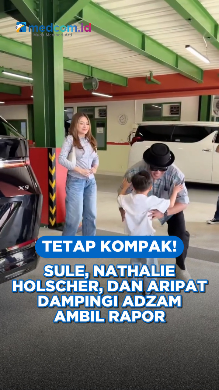 Tetap Kompak! Sule, Nathalie Holscher, dan Aripat Dampingi Adzam Ambil Rapor