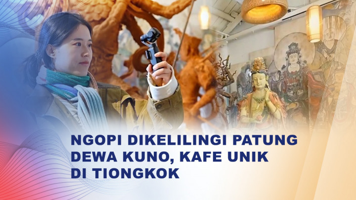 Nikmati Kopi Dikelilingi Patung Dewa Kuno di Kafe Unik Tiongkok