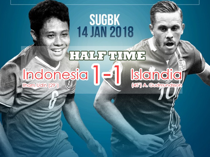 Saling Balas Gol, Indonesia vs Islandia Masih Sama Kuat
