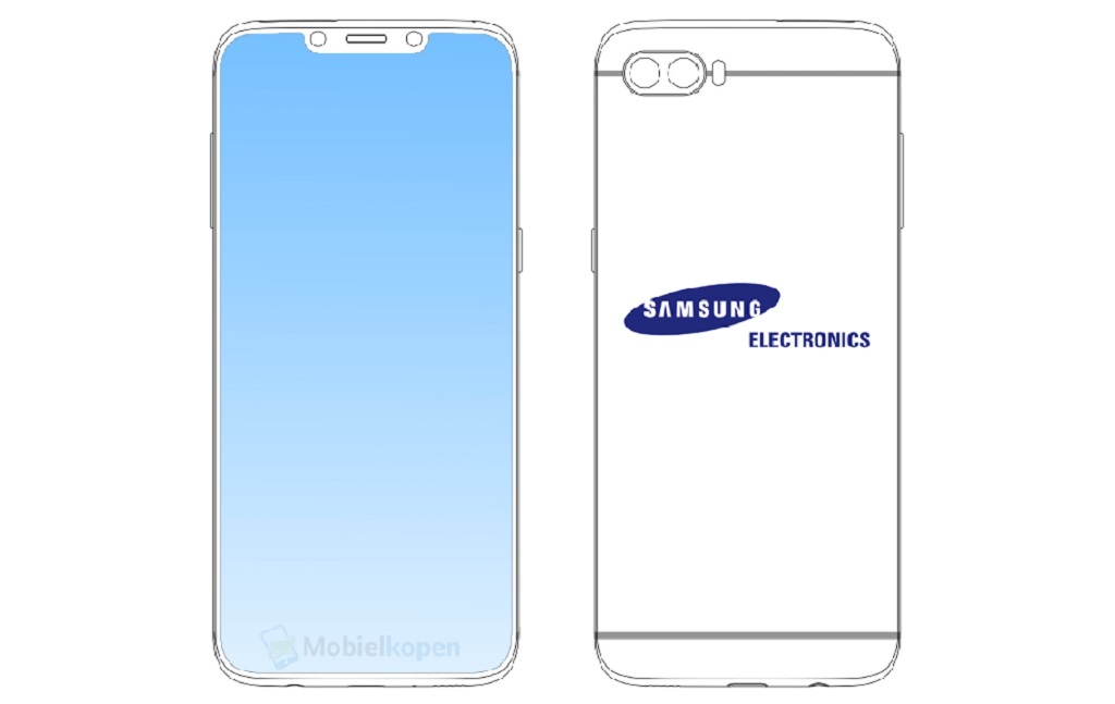 Beredar, Desain Ponsel Samsung Berponi ala iPhone X