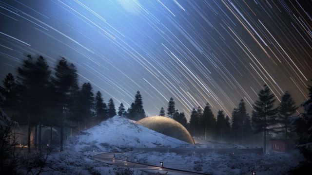 Planetarium dengan 7 planet satelit