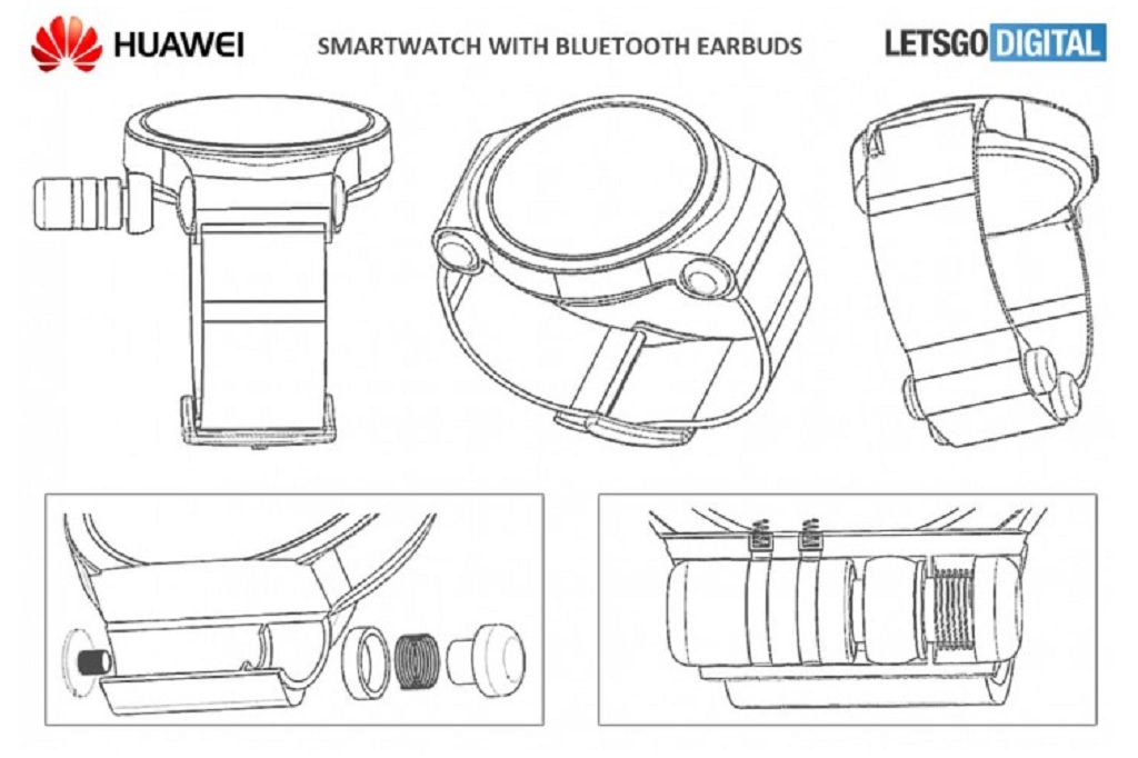Huawei Patenkan Smartwatch dengan Earbud Bluetooth