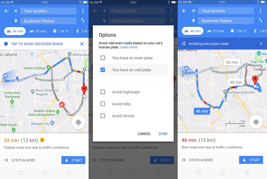 Hindari Rute Ganjil Genap Pakai Aplikasi Navigasi