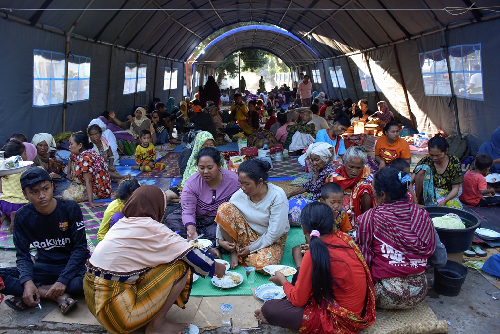 Pengungsi di Lombok Utara Kekurangan Air Bersih